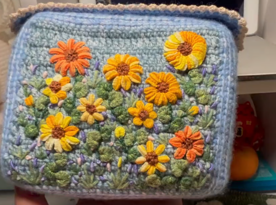 《阳花田》系列2，向日葵小收纳包，手拿包🧶